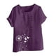 thumbnail image 4 of Vestidos Casuales Para Mujer, Blusas De Mujer De Moda Blusa informal de lino con cuello redondo, manga corta y botones para mujer, 4 of 4