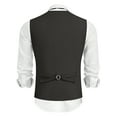 thumbnail image 4 of HAOMEILI Men's Suit Vest Business Formal Dress Waistcoat Vest with 3 Pockets for Suit or Tuxedo, 4 of 8