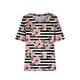 thumbnail image 1 of Camiseta de manga corta plisada elástica con cuello en V y estampado floral de talla grande para mujer OAVQHLG3B Store lin121212, 1 of 4