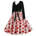 thumbnail image 1 of U.Vomade Vente Chaude Robe à Manches Longues pour Femme Vintage Aguichant Noire à Col en V Mode Rock Pin Robe de Fête Ajustée Grande Taille Fête Fête, 1 of 6