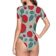 thumbnail image 4 of Naloa Tomato Women's Short-Sleeved Onesie, One-Piece Swimsuit for Parties, dates, clubs - Medium, 4 of 9