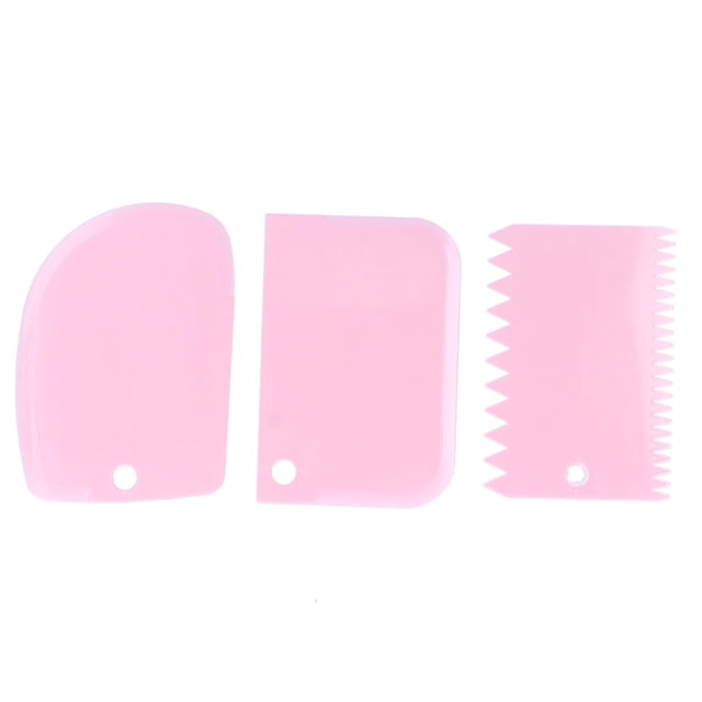 3 unids/set raspador de crema para pasteles cortadores de masa raspador herramienta de cocina herramienta para hornear DIY rosa