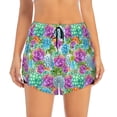 thumbnail image 2 of Fuzoiu Succulents Print Women's Athletic Shorts, Double-Layer Running Shorts with Pocket,Women's Workout Shorts for Yoga, Gym, and Workouts-XX-Large, 2 of 7