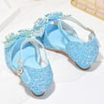 thumbnail image 6 of Akiihool Girls Formal Heeled Sandals​​ Toddler Girls Sandals Soft Flats Summer Baby Girls Shoes. (Blue,13.5), 6 of 7