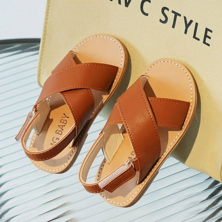 

Children‘s sandals for boys and girls summer fashion new large children‘s cross sandals Velcro student beach shoes
