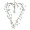 Crafted Creations Set of 2 Clear and White Beaded Heart Hanging Crystal 11"