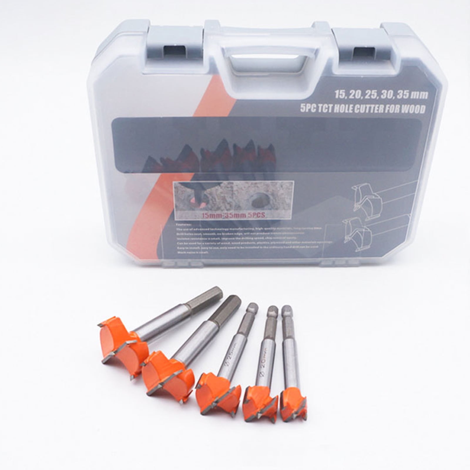 Zeiwohndc 5 Pieces Forstner Bits Wood Drill Set Woodworking Hole Saw Wood Cutter Tool