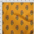 thumbnail image 3 of oneOone Cotton Poplin Mustard Yellow Fabric Floral Block Fabric For Sewing Printed Craft Fabric By The Yard 42 Inch Wide, 3 of 4