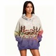 thumbnail image 4 of Hoodies for Women Oversized Winter Plush Cute Sweatshirts Pullover Trendy Fall Winter Clothes with Christmas Print for Comfortable Seasonal Wear,Purple Pink,L, 4 of 6