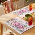 thumbnail image 4 of Pink Flower Placemats Set of 8, Butterfly Non-Slip Place Mats Washable Table Mats for Kitchen Dining Table Decorations Indoor/Outdoor, 4 of 9