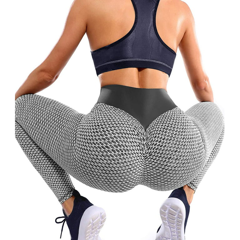 Leggings for Women Textured Scrunch Butt Lift Yoga Pants Slimming Workout  High Waisted Anti Cellulite Tights 