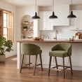 thumbnail image 6 of Guyou Modern Bar Stools Set of 4, 26" Counter Height Bar Stools with Footrests, Chenille Upholstered Kitchen Island Chairs for Dining Rooms, Kitchens, and Bars, Green, 6 of 10