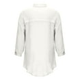 thumbnail image 4 of VSSSJ Women's Summer Button Down Long Sleeve Lightweight Blouse Dresses Solid Color Turn-Down Collar Loose Basic Shirt Mini Dress White XXL, 4 of 6