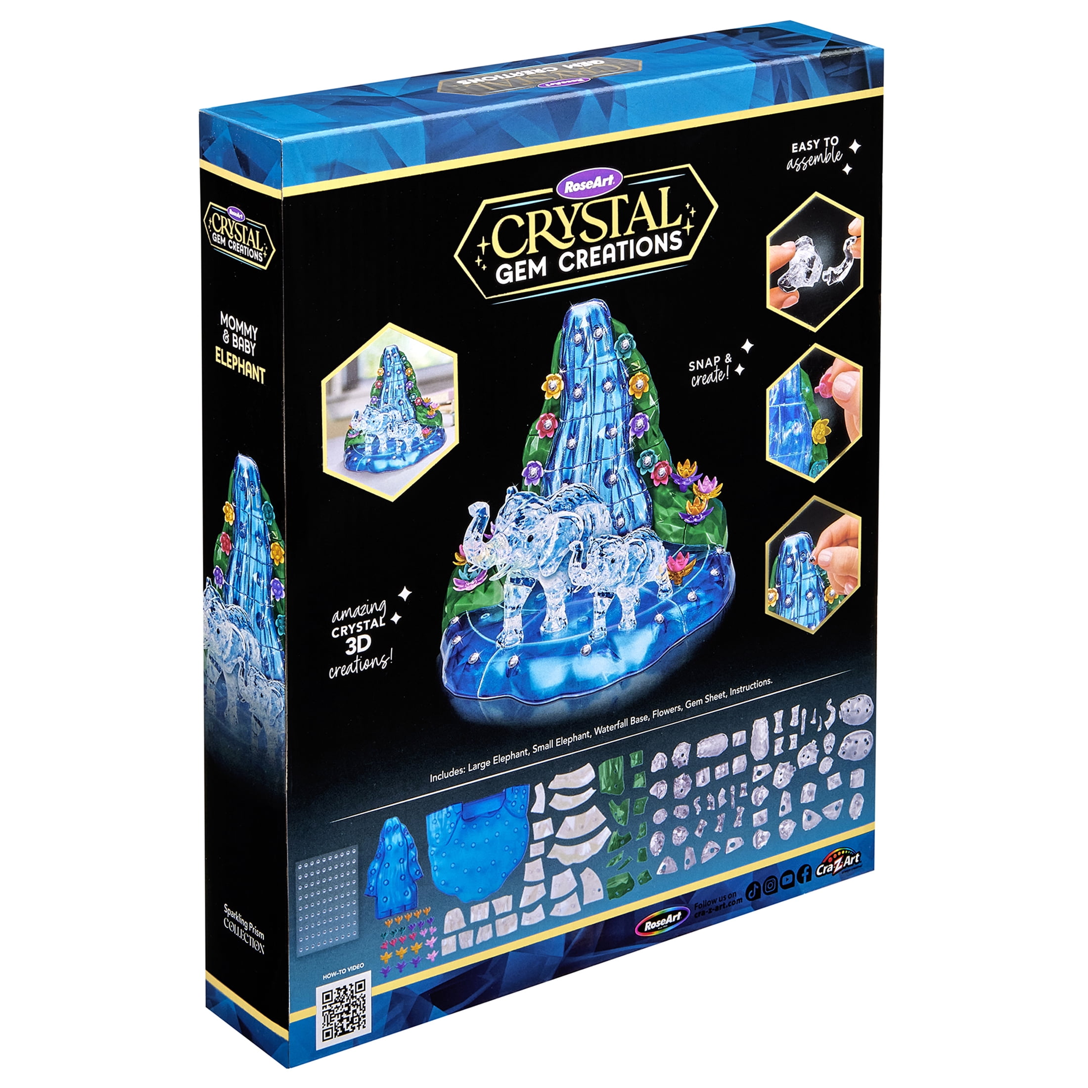 3Dクリスタル　バネット Crystal Gem Creations Mommy & Baby Elephant by RoseArt, 110+