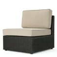 thumbnail image 5 of Felicity Outdoor Wicker Armless Chairs with Cushions, Set of 2, Dark Brown and Beige, 5 of 7