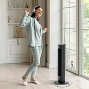KISSAIR 31 Bladeless Tower Fan with Remote, 3 Speeds, 2 Modes, 85° Oscillation, 15H Timer, LED Display, Quiet Cooling Fan for Bedroom & Office, Black