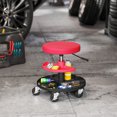 thumbnail image 2 of HOMCOM Tabouret Roulant de Mécanicien, Capacité de 300 LBS Tabouret de Garage, Rouge, 2 of 10