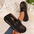 thumbnail image 2 of Wensltd Women Loafers Wide Width Round Toe Flats for Spring Daily Walking Solid Color Black, 2 of 9