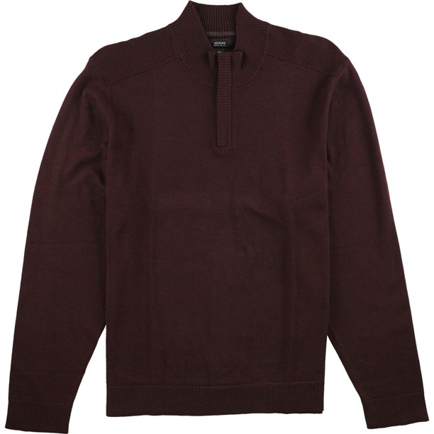 Suéter Alfani sólido con cremallera de un cuarto para hombre rojo XX-Large