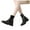 Black, variant on Metallic Chelsea Boots for Women 2025 Fashion Snakeskin Leather Square Toe Chunky Lugs Mid Calf Ankle Booties