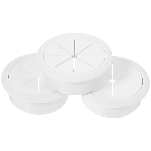 WHAMVOX 3 Pcs Cord Wiring Hole Cover 7.10X7.10X2.60CM White