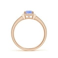 thumbnail image 2 of ANGARA Natural Emerald-Cut 1 ct Tanzanite Engagement Ring with Diamond Halo in 14K Rose Gold for Women (Size-7x5mm) | December Birthstone, Anniversary, Jewelry Gift for Women | Natural Tanzanite Ring, 2 of 8