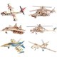 thumbnail image 1 of Juego de 6 modelos de aviones y helicópteros 3D i-Chony de madera, 1 of 4