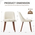 thumbnail image 6 of AFO Dining Chair Set of 2 with Solid Wood Legs, Modern Tufted Back Dining Room Chairs for Kitchen and Cafe, Beige, 6 of 7