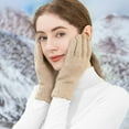 thumbnail image 5 of Guantes de invierno para mujer para clima frío, guantes térmicos con puños para conducir, 5 of 5