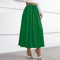 thumbnail image 2 of Lenago Skirts for Women Summer Solid Color Loose High Waist A-line Half Body Elastic Waist Drawstring Skirt, 2 of 8