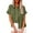 AG, variant on Summer Linen Short Sleeve Loose Fit Dress Shirts for Women Green Leisure Solid Color Work Fashion Women's Casual Button Shirt M