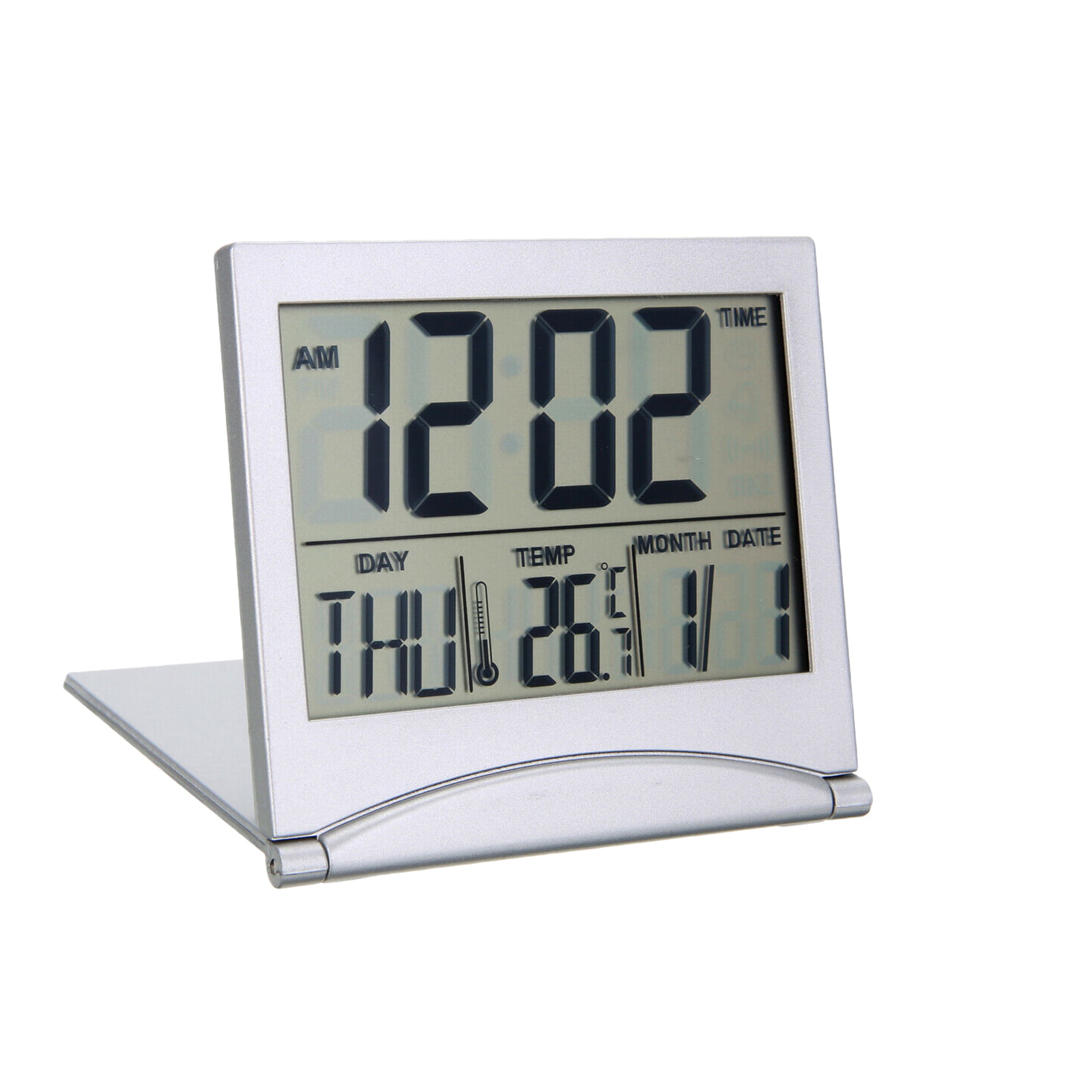 TSV Digital Travel Alarm Clock, 2/1pcs LCD Collapsible Portable Alarm ...