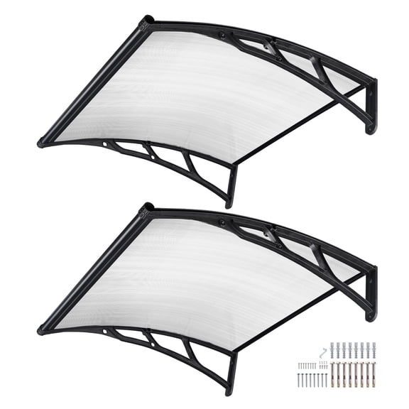 Yescom 2PCS 40"x40" Door Window Awning Whole One-piece Polycarbonate UV30  Outdoor Rain Snow Protection White Board