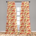 thumbnail image 5 of Ambesonne Yellow Curtains, Cup with Dots and Fruits, Pair of 28"x95", Yellow Scarlet, 5 of 5