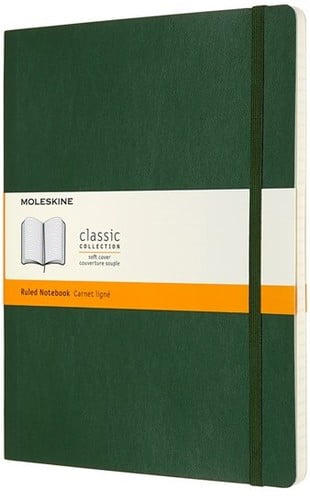 Moleskine Notebook, Extra Large, Ruled, Myrtle Green, Soft Cover (7.5 x 9.75) (Books)