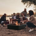 thumbnail image 2 of 36" x 36" Square Fire Pit Ring, 30" Inner Size, Heavy-Duty Steel, Powder Coated Black, for Outdoor Wood Burning, DIY Fire Pit, Above or In-Ground, Easy Assembly, Portable for Backyard, Camping & BBQ, 2 of 9