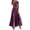Deep Purple, variant on Women's Full Size Smocked Printed V-Neck Short Sleeve Dress designed for a flattering fit and easy care with 100% Polyester