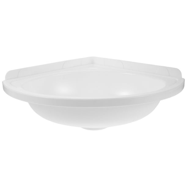ColoMX Lavabo pequeño para baño: lavabo de pared, lavabo triangular flotante de esquina, lavabo de tocador con orificio para grifo para baños domésticos.