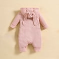 thumbnail image 3 of AUNVITO Baby Cotton Jumpsuit Long Sleeve Rabbit Ear Solid Color One-Piece Outfit 0-24M Soft Breathable Creeper, 3 of 8