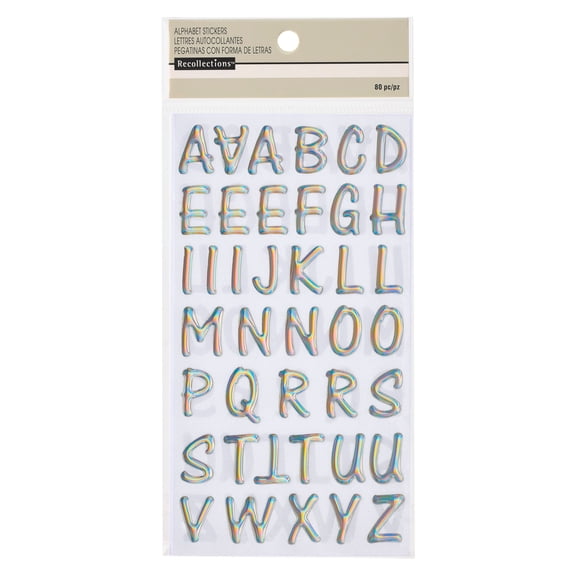 Recollections Small Silver Alphabet Stickers, 12 Packs: 80 ct. (960 total)