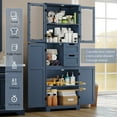 thumbnail image 6 of Homfa 67" Tall Bathroom Cabinet, Linen Cabinet with Doors and Removable Drawers, Kitchen Cupboard, Blue, 6 of 7