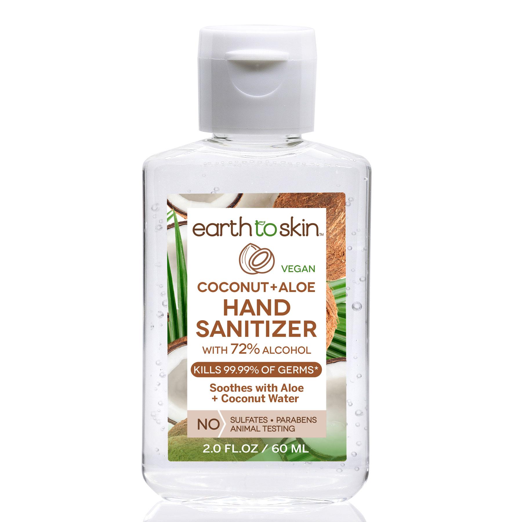 (6 Pack) Earth to Skin Hand Sanitizer Gel, 2 oz Coconut + Aloe - image 2 of 8