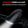 thumbnail image 4 of Bike Light Bicycle Headlight with Horn USB Rechargeable LED Front Light IP44 Waterproof 5 Modes 120dB for Night Cycling Safety Black, 4 of 7