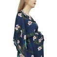 thumbnail image 2 of Bimba Moms Kimono Sleeve Blue Maternity Kaftan Drawstring Maxi Dress-22, 2 of 6