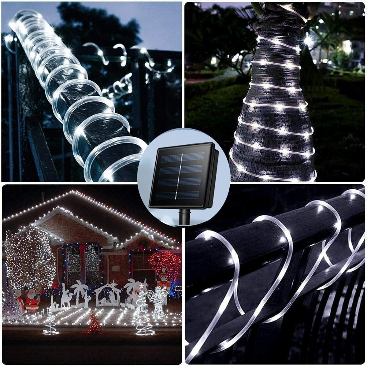 Solar Rope Tube Lights 100 LED 33ft Strip Waterproof Outdoor Landscape