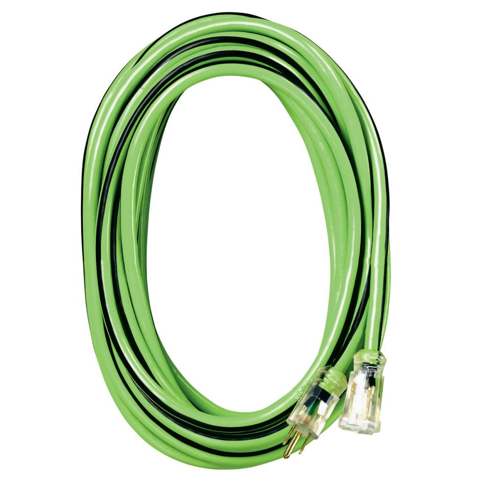 Voltec 100 Ft 12/3 Sjtw Green/black UGround Kwik Kustom Extension Cord