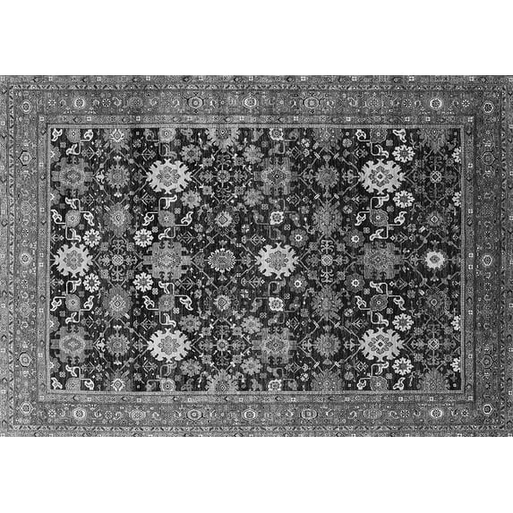 Ahgly Company Indoor Rectangle Oriental Gray Industrial Area Rugs, 7' x 10'