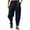Navy, variant on Men's Elastic Solid Cotton Casual Pants Loose Breathable Comfort Fit
