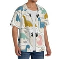thumbnail image 4 of KLL Cute Dinosaurs Print Men's Shirt Short Sleeve Button Down Summer Cuba Beach Shirts- Large, 4 of 7