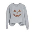 thumbnail image 4 of Luivaraty Sweatshirt for Women Crew Neck Fall Outfits Tops Casual Losse Long Sleeve Halloween Rhinestone Devilish Face Sweatshirt, S-2XL, 4 of 5